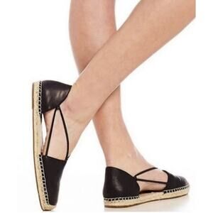 Eileen Fisher Lee Slip On Espadrilles Flats Black Womens Sz 8.5